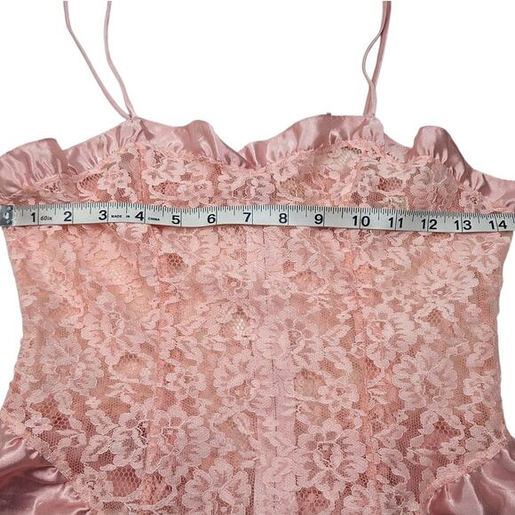 Victoria's Secret Vintage Gold Label Coral Pink Medium Teddy Lingerie Bodysuit - Picture 12 of 16